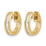 14k Baguette Diamond Hinged Hoop Earrings - Image 2