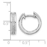 10k White Gold Diamond Complete Hinged Hoop Earrings - Image 4