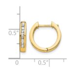 10k Round/Baguette Diamond Hinged Hoop Earrings - Image 4