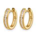 14k Round/Baguette Diamond Hinged Hoop Earrings - Image 2