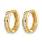 10k Diamond Hinged Hoop Earrings - Image 2