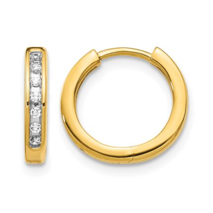 14k Diamond Hinged Hoop Earrings