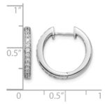 14k White Gold Diamond Complete Hinged Hoop Earrings - Image 4