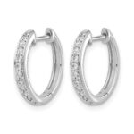 10k White Gold Diamond Complete Hinged Hoop Earrings - Image 2