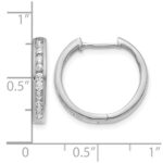 14k White Gold Diamond Hinged Hoop Earrings - Image 4
