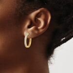 14k Diamond Hinged Hoop Earrings - Image 3