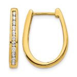14k Diamond Oval Hinged Hoop Earrings