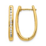 10k Diamond Oval Hinged Hoop Earrings
