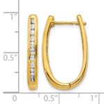 14k Diamond Oval Hinged Hoop Earrings - Image 4
