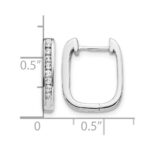 14k White Gold Diamond Complete Hinged Hoop Earrings - Image 4