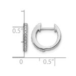 10k White Gold Diamond Hinged Hoop Earrings - Image 4