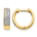 14k Diamond Hinged Hoop Earrings