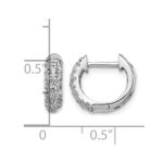 10k White Gold Diamond Hinged Hoop Earrings - Image 4