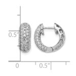 14k White Gold Diamond Hinged Hoop Earrings - Image 4