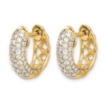 10k Diamond Hinged Hoop Earrings - Image 2