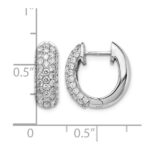 14k White Gold Diamond Hinged Hoop Earrings - Image 4