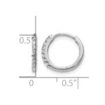 14k White Gold Diamond Hinged Hoop Earrings - Image 4
