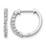 14k White Gold 1/3 carat Lab Grown Diamond VS/SI+ G+ Complete Hinged Hoop Earrings