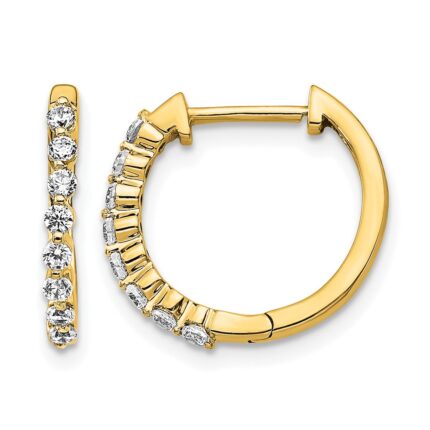 14k Diamond Hinged Hoop Earrings