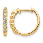 14k Diamond Hinged Hoop Earrings
