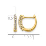 14k Gold Polished Diamond Hinged Hoop Earrings - Image 4