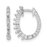 14k White Diamond Hinged Hoop Earring Mountings