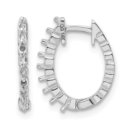 14k White Diamond Hinged Hoop Earring Mountings