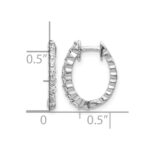 14k White Gold AA Diamond Hinged Hoop Earrings - Image 4