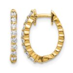14k AA Diamond Hinged Hoop Earrings