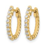 14k AA Diamond Hinged Hoop Earrings - Image 2