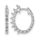 14k White Gold Diamond Hinged Hoop Earring Mountings