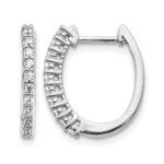 14k White Gold Diamond Hinged Hoop Earrings