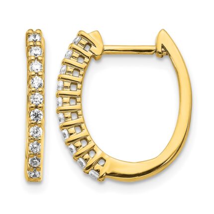 14k Diamond Hinged Hoop Earrings