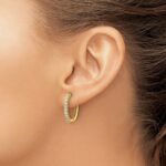 14k Diamond Hinged Hoop Earrings - Image 3