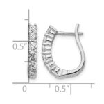 14k White Gold 1 carat Lab Grown Diamond VS/SI+ G+ Complete Hinged Hoop Earrings - Image 4