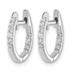 14k White Gold In/Out Diamond Hinged Hoop Earrings - Image 2