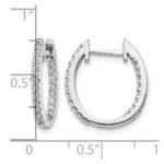 14k White Gold 1/2 carat Lab Grown Diamond VS/SI+ G+ Complete In and Out Hinged Hoop Earrings - Image 4