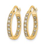 14k Diamond In/Out Hoop Earrings - Image 2