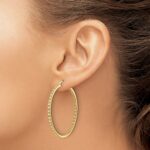 14k Diamond In/Out Hoop Earrings - Image 3