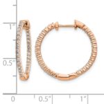 14k Rose Gold 5/8 carat Lab Grown Diamond VS/SI+ G+ Complete In and Out Hoop Earrings - Image 4
