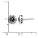14k White Gold 1/3 carat Black/White Diamond Cluster Post Earrings - Image 4