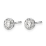 14k White Gold 1/3 carat Lab Grown Diamond VS/SI+ G+ Cluster Post Earrings - Image 2
