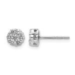 14k White Gold 1/2 carat Diamond Cluster Push Back Post Earrings