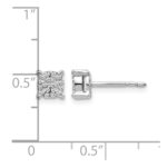 14k White Gold 1/6 carat Diamond Cluster Post Earrings - Image 4