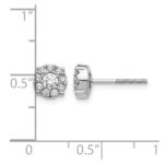 14k White Gold 1/2 carat Lab Grown Diamond VS/SI+ G+ Cluster Screwback Post Earrings - Image 4