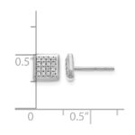 14k White Gold 1/8 carat Diamond Cluster Square Post Earrings - Image 4