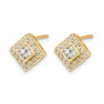 10k Polished Diamond Post Earrings - Image 2