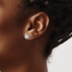 14k White Gold 1/2 carat Diamond Cluster Post Earrings - Image 3