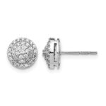 14k White Gold 1/2 carat Diamond Round Cluster Post Earrings