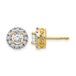 14k 1/2 carat Diamond (Holds 2-6.5mm Stones) Semi-mount Halo Stud Earrings